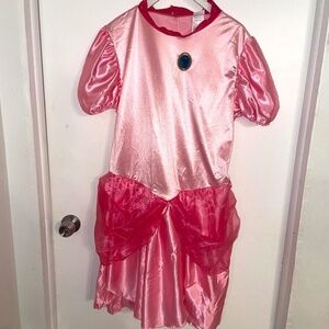 NWOT Nintendo Super Mario Princess Peach Deluxe Girls Costume With Crown SizeXL